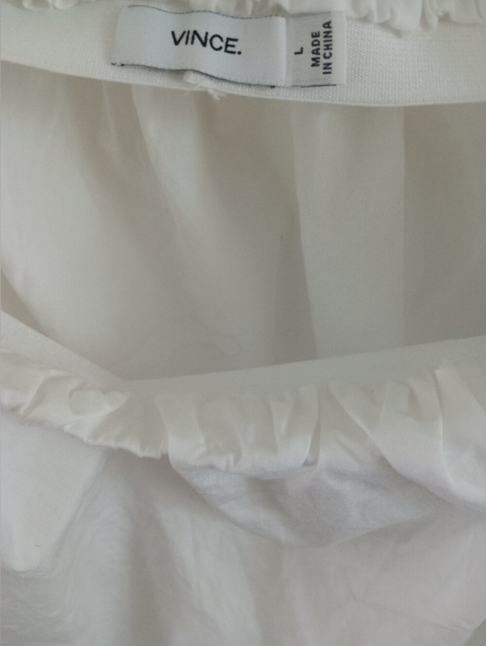 VINCE Off Shoulder Cotton Flare Sleeve Blouse | L - Picture 7 of 7